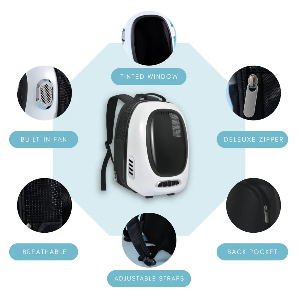 Smart Pet Backpack for Cats, Small Dogs and Puppies Upto17 Lbs, Intelligent Temperature Control, App- Enabled