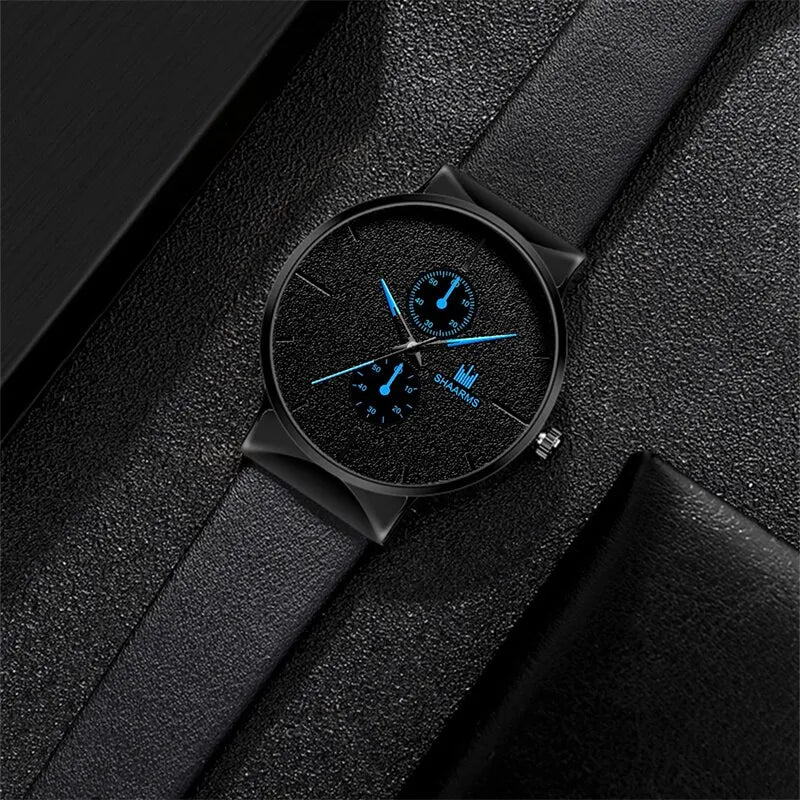 Conjunto de 2 uds de relojes deportivos a la moda para hombre, reloj de pulsera de cuarzo de negocios, reloj informal de lujo para hombre, reloj Masculino