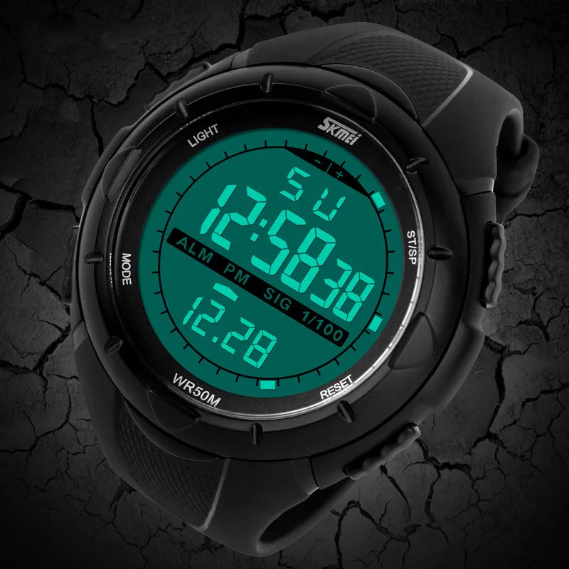 Reloj deportivo SKMEI sencillo a la moda, relojes militares para hombre, reloj despertador resistente a los golpes, reloj Digital resistente al agua, reloj para hombre 1025