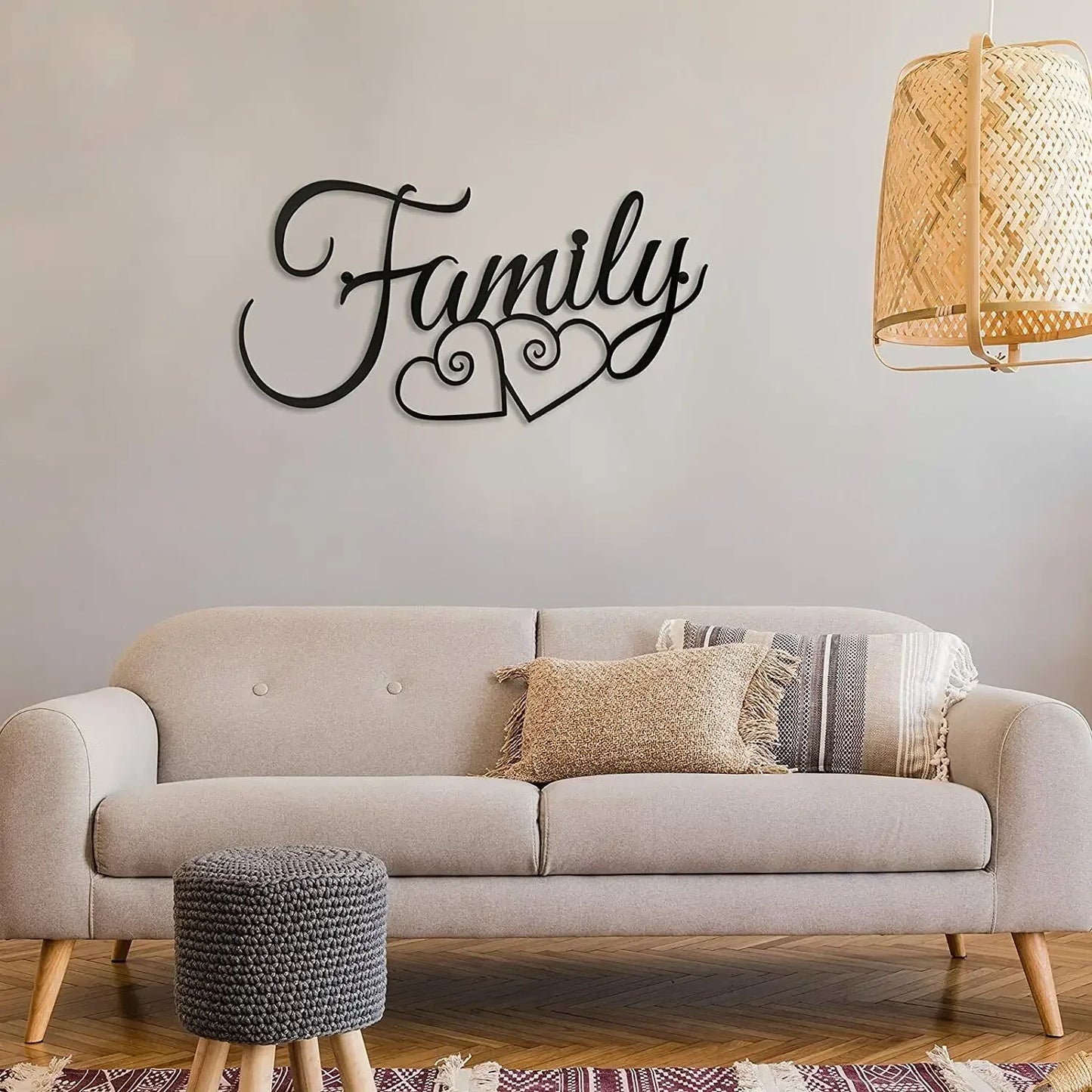 CIFBUY Family Wall Decor Sign Art Wall Hanging Decoration for Home Dining Room Kitchen Door Decorations Wall Decor (Black,Metal)