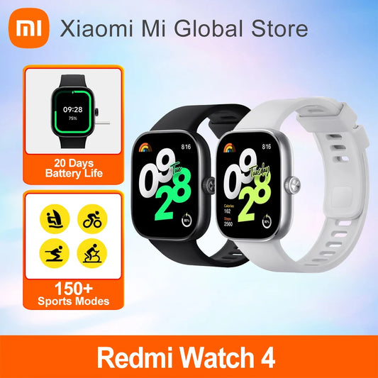 Xiaomi – montre Redmi Watch 4, Version globale, écran AMOLED 1.97 pouces, moniteur de sommeil, oxygène dans le sang, 5ATM GNSS, étanche, autonomie de 20 jours