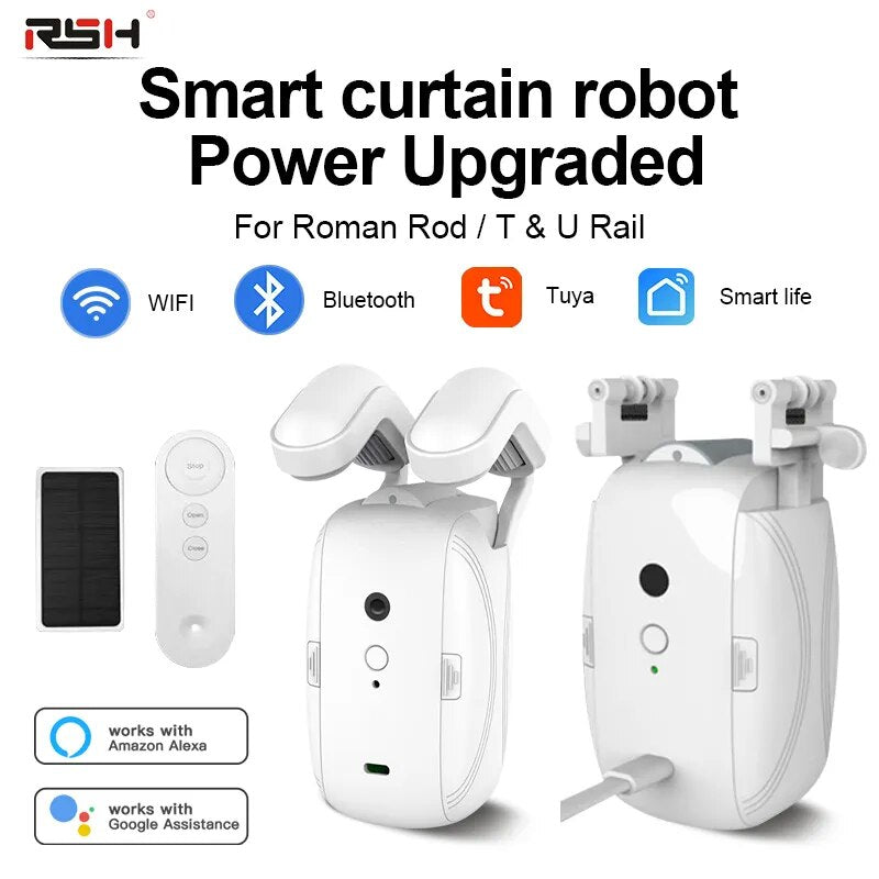 Tuya Wifi BT rideaux intelligents Robot ouvre-rideau automatique sans fil commande vocale moteur de rideau pour Alexa Google Home