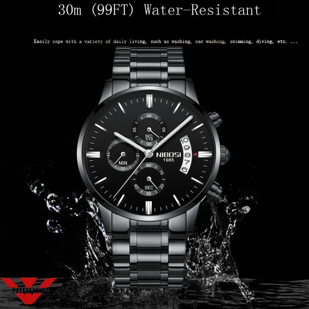 NIBOSI Relogio Masculino Men Watches Luxury Famous Top Brand Men's Fashion Casual Dress Watch Military Quartz Wristwatches Saat