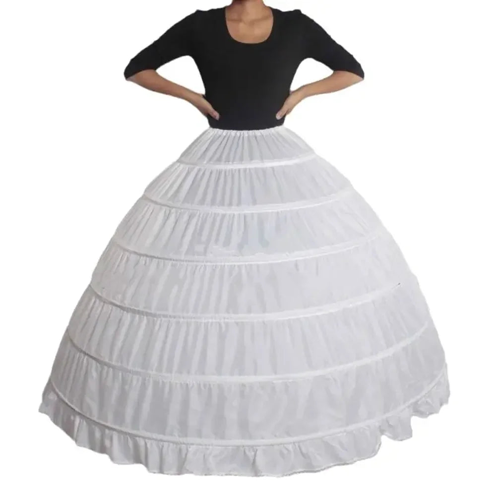 Jupon Long de mariage Crinoline à 6 cerceaux, noir et blanc, robe de bal, sous-jupe, demi-slip, accessoires de mariage, nouvelle collection 2023