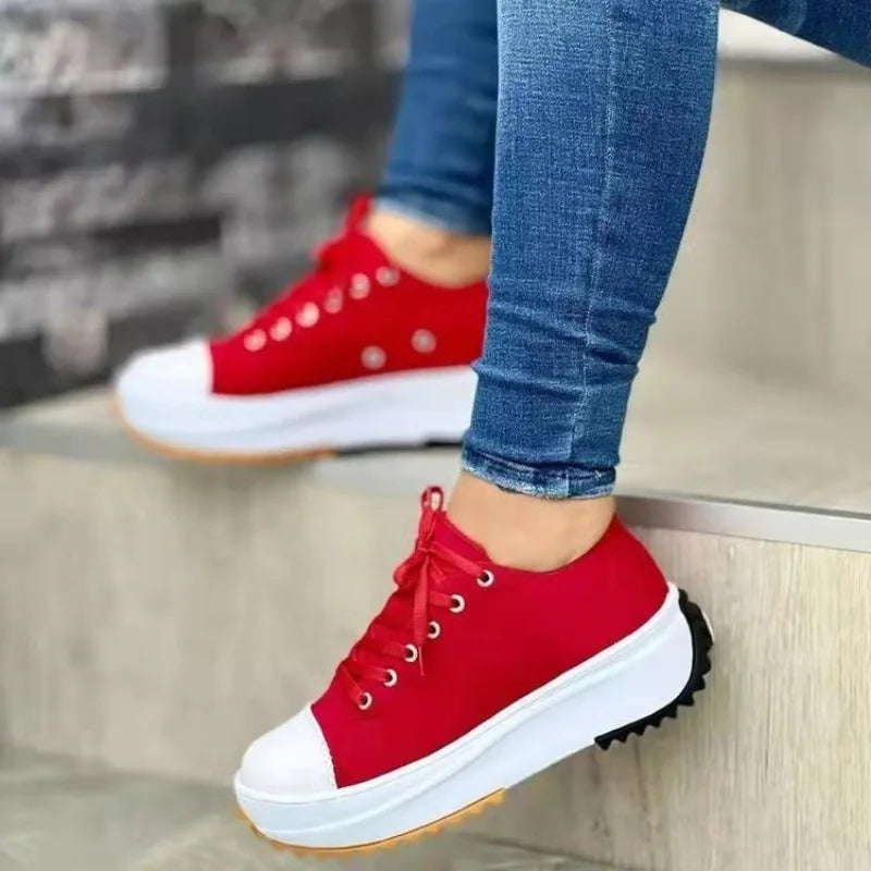 2023 nueva moda de verano zapatos informales para mujer, zapatillas de deporte de talla grande para mujer, zapatos deportivos de plataforma para mujer, zapatos de tenis con cordones, talla 43