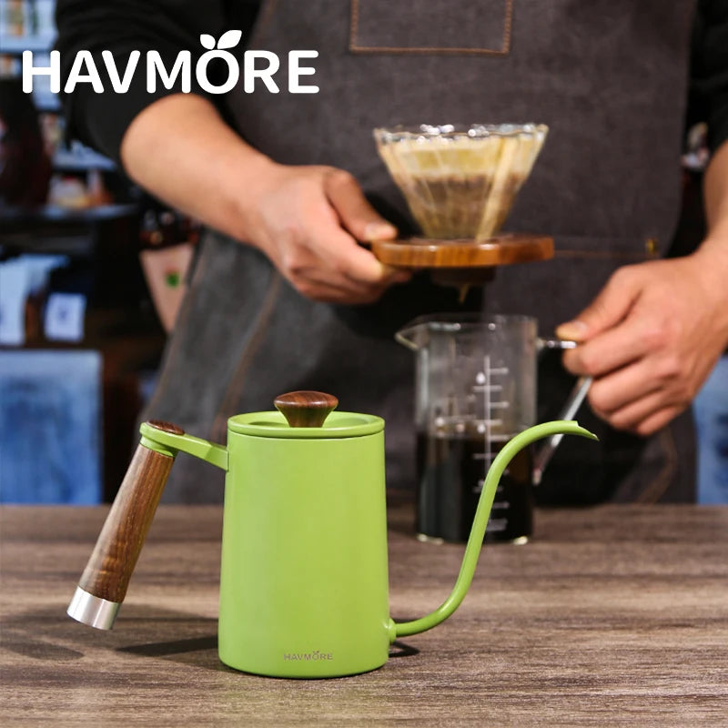 600ml Pour Over Coffee Kettle Stainless Steel Gooseneck Tea Water Pot Cafe Barista Kitchen Accessories