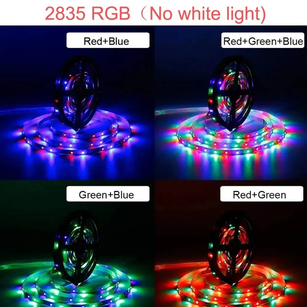 10 M/15 M/20 M USB 2835 LED bande lumineuse RGB télécommande lumières Flexible lampe ruban TV écran de bureau rétro-éclairage Diode bande