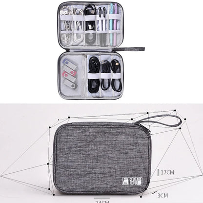 Organisateur de câbles Sacs de rangement Kit système Étui Chargeur USB Données Téléphone Écouteur Fil Stylo Banque d'alimentation Gadget numérique Appareils