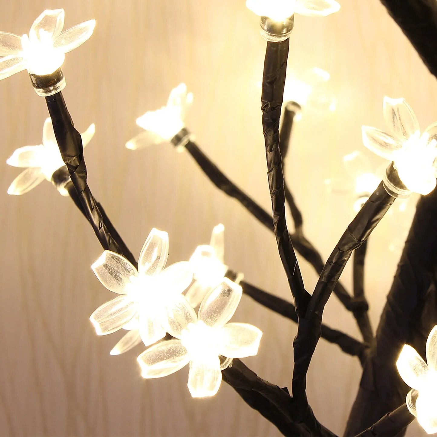 Lumière d'arbre de fleur de cerisier, 17 pouces, 40LED, lampe de table éclairée, fleur artificielle, bonsaï, alimenté par USB, cadeaux pour la décoration de la maison