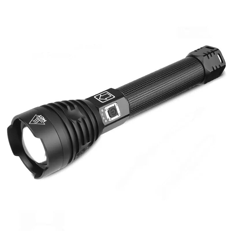 Linterna Led XHP90 26650, linterna recargable por USB, potente luz de Flash táctica, linterna de caza con zoom, lámpara de mano impermeable