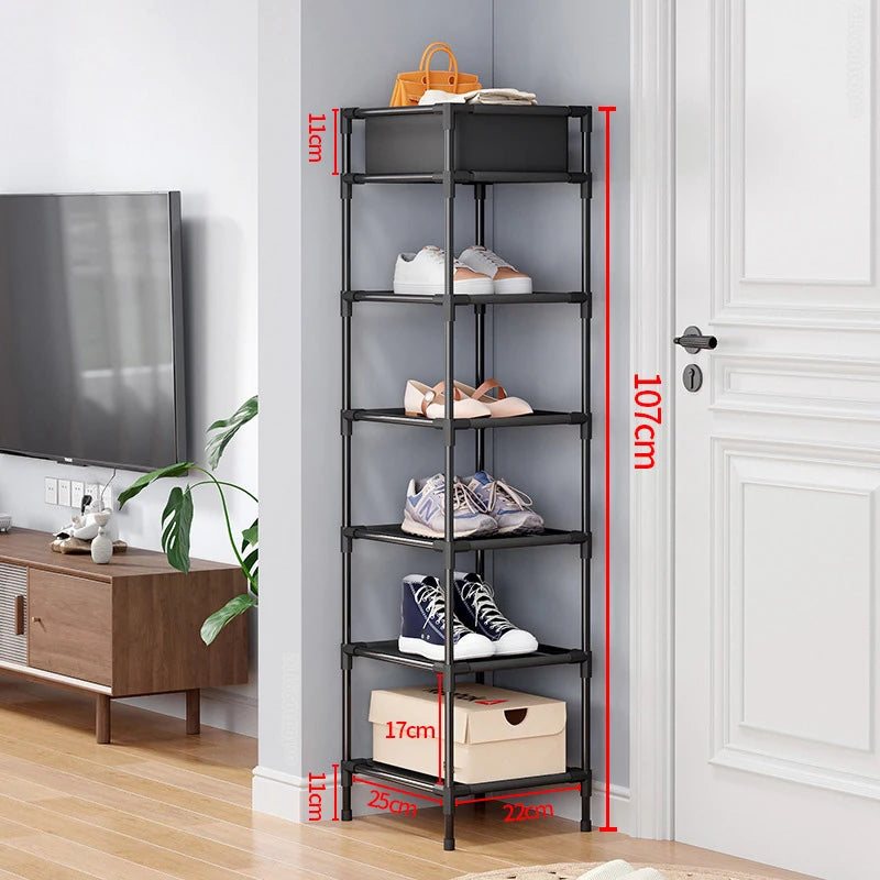 Stackable Shoe Organizer Multi-layer Shoe Rack Durable Shoes Storage Shelf Box Home Space Saving  Entry Door Shoe Cabinet