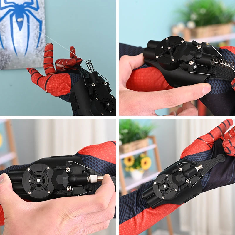 Lanzadores de telarañas de Spiderman, lanzador de muñeca de Spider Man, versión mejorada, juego de artilugios de cosplay de Peter Parker, juguetes para niños, regalo para niños