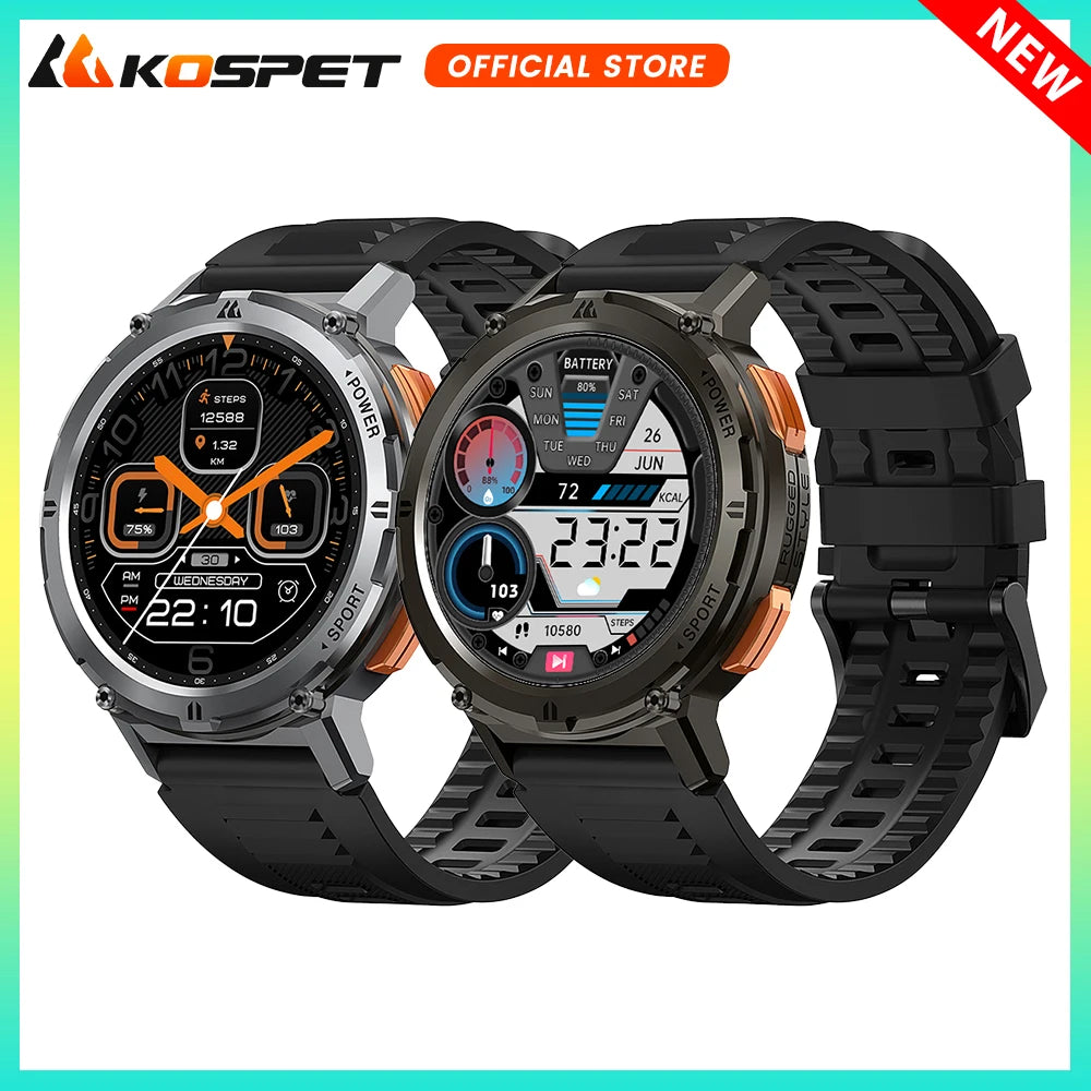 Original KOSPET TANK T2 Ultra militaire montre intelligente hommes Smartwatch femmes Fitness montres électroniques AMOLED AI voix AOD Bluetooth