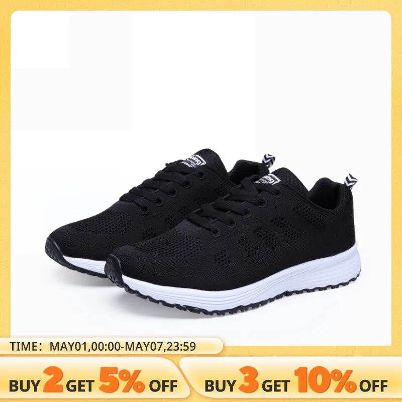 Women's Casual Flats Air Mesh Breathable Trainers Ladies Shoes Female Sneakers Women Basket Tenis Feminino