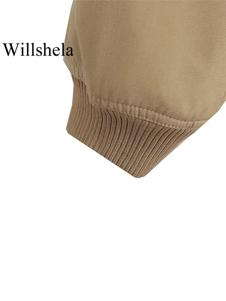 Willshela, cazadora Lisa a la moda para mujer, abrigo con bolsillos, cuello en V, manga larga con una hilera de botones, trajes elegantes para mujer