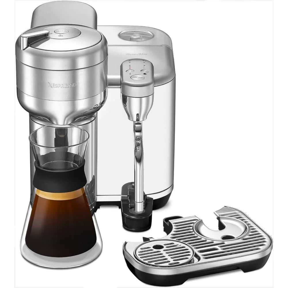 Brushed Stainless Steel Italian Coffee Machine Single Serve Coffee Maker Medium Espresso Makers Capsules Capsule Kitchen Home