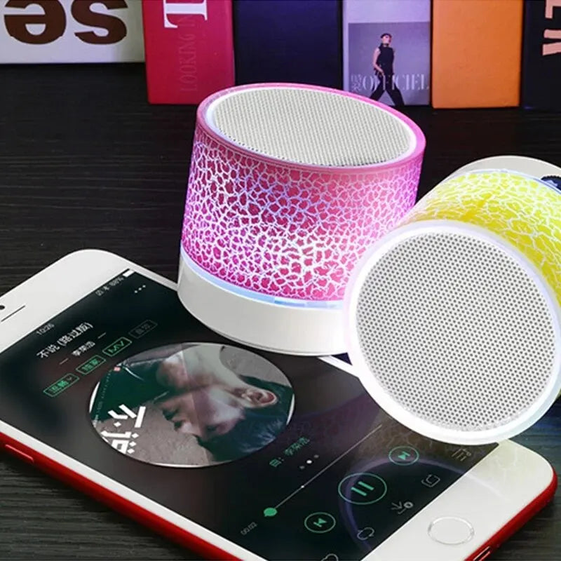 Mini altavoz inalámbrico con Bluetooth, columna de sonido de música MP3 portátil, tarjeta LED TF colorida, USB, Subwoofer para PC y teléfono