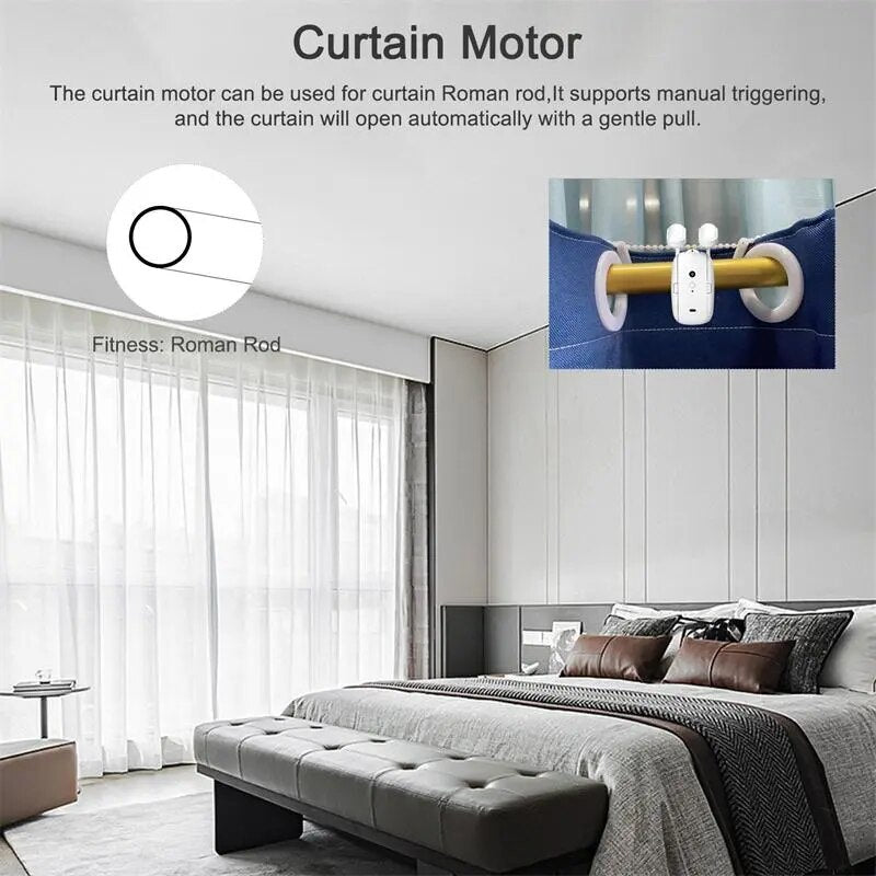 Tuya Wifi BT Smart Curtains Robot Wireless Automatic Curtain Opener Voice Remote Control Curtain Motor for Alexa Google Home