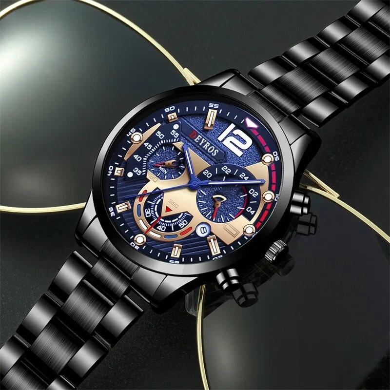 Mode hommes montres en acier inoxydable de luxe Quartz montre-bracelet calendrier horloge lumineuse hommes montre d'affaires décontractée Reloj Hombre