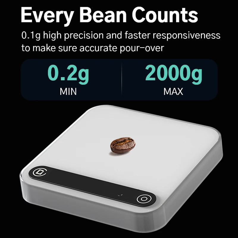 DiFluid Coffee Electronic Scale Espresso Scale Coffee Bean Weighing Timer High Quality Kitchen Scale Accurate To 0.1g