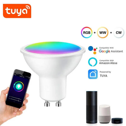 GU10 Bluetooth lampe Tuya ampoule intelligente RGB 220V ampoules Led ampoule Led intelligente 9W pour Google Home Assistant Alexa