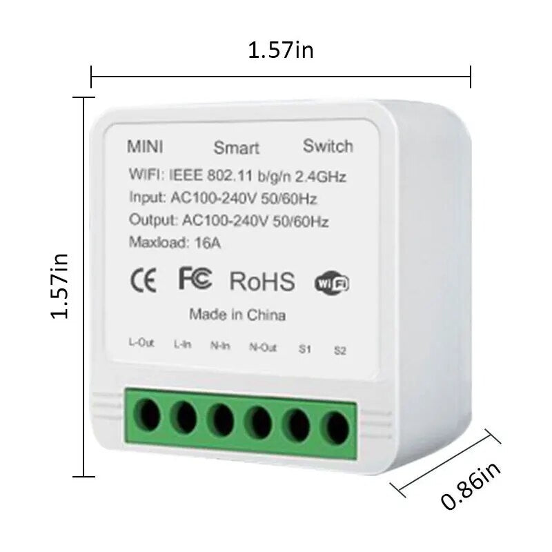 16awifi Mini interruptor inteligente Graffiti temporizador aplicación móvil Control de voz módulo de automatización programa de aplicación interruptor inteligente