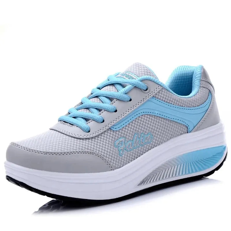 Zapatillas de deporte para Mujer, zapatos a la moda para Mujer, zapatos vulcanizados, zapatos planos de alta calidad, zapatos para Mujer, Zapatillas para caminar Blatform de talla grande para Mujer