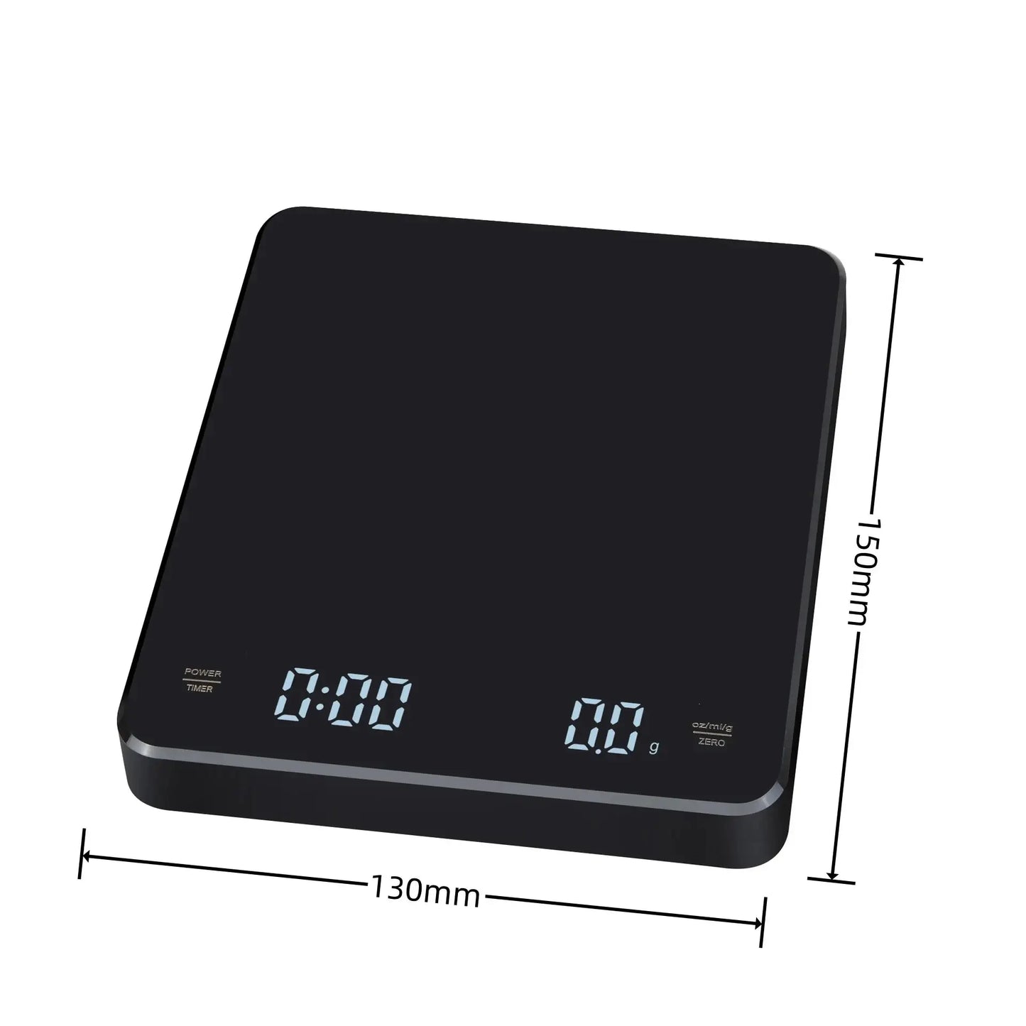 Digital Coffee Scale With LED Screen USB 3KG Max. Weighing Unit: OZ/ML/G Kitchen Stainless Steel Scale, Max. Weight 0.1G