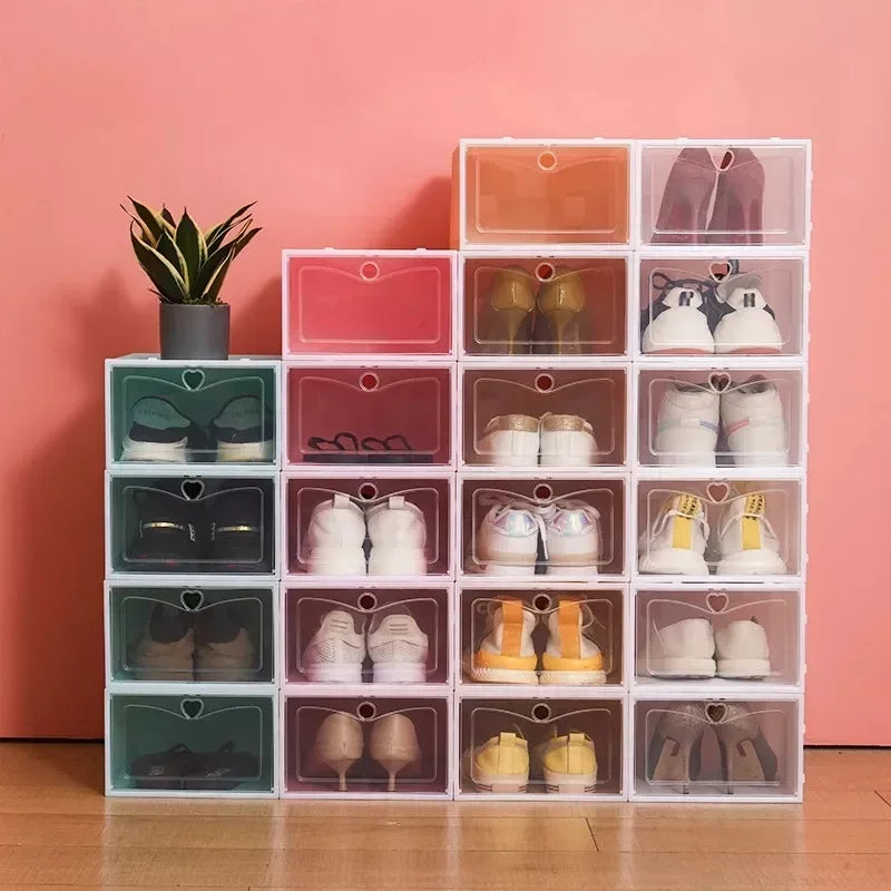 Boîte de rangement à tiroirs, 1 pièce, boîte à chaussures transparente, boîte de baskets pour enfants et dames, organisateur de rangement de chaussettes en PP à la maison