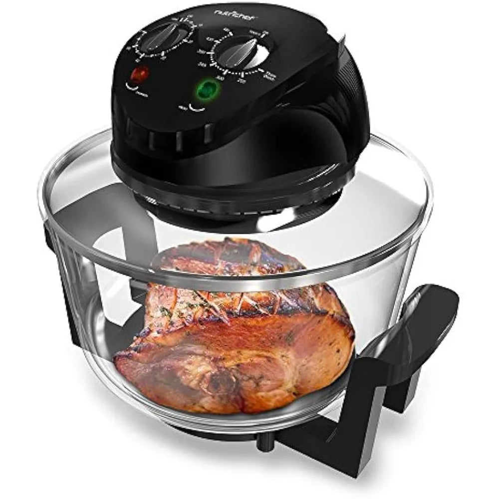 Toaster Oven - Healthy Kitchen Glass Air Fryer Roaster Oven, Bake, Grill, Steam Broil, & Roast - Includes Glass Bowl 18 Quart