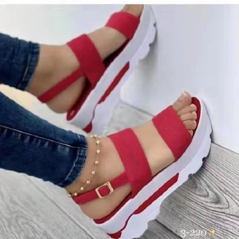 Sandalias de Mujer, zapatos de cuña ligeros para Mujer, Sandalias de verano, zapatos de plataforma con tacones, Sandalias de Mujer, zapatos informales de verano