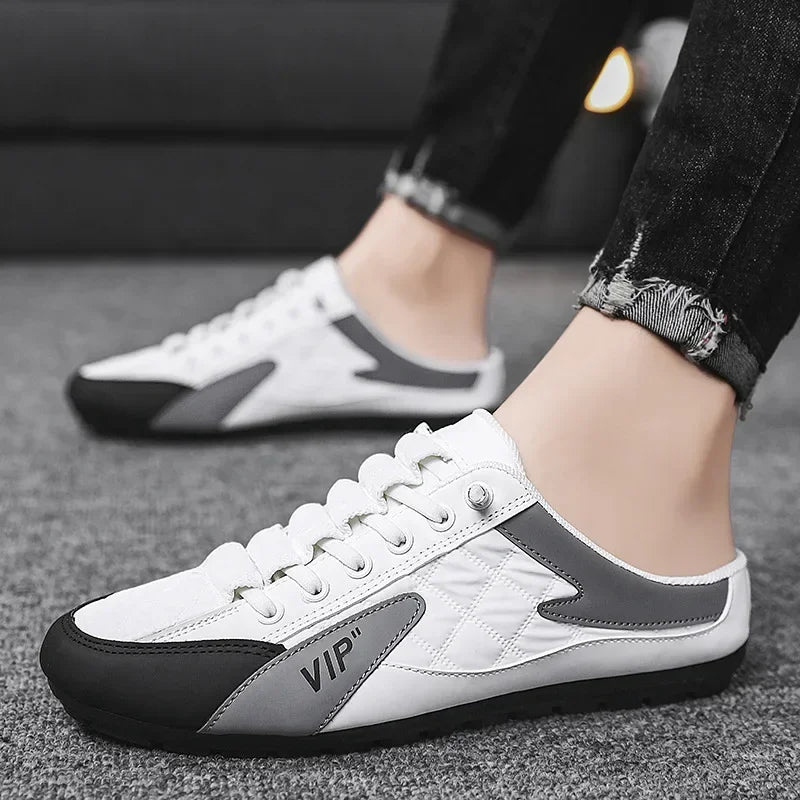 Verano 2023, medias zapatillas para Hombre, Zapatos casuales De fondo plano a la moda para Hombre, Zapatos De soporte De suela suave, zapatillas De deporte para Hombre, Zapatos De Hombre