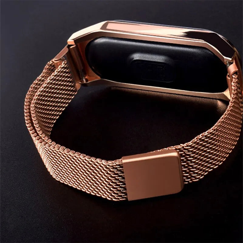 Montre LED pour femmes, bracelet magnétique, étanche, tactile, horloge numérique, à la mode, nouvelle collection 2023