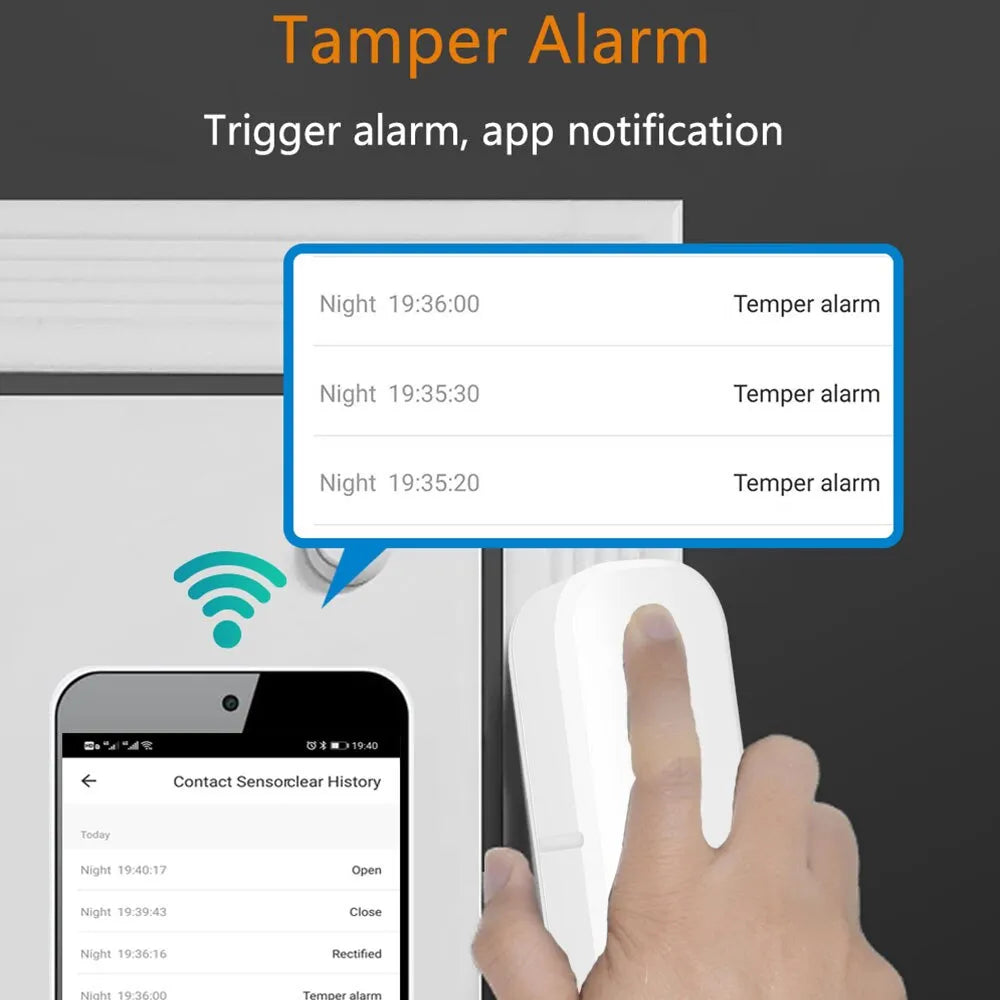 Sensor de puerta inteligente Tuya, WiFi, puerta, ventana, Detector abierto y cerrado, sistema de alarma de seguridad para el hogar, Control por aplicación Smart Life