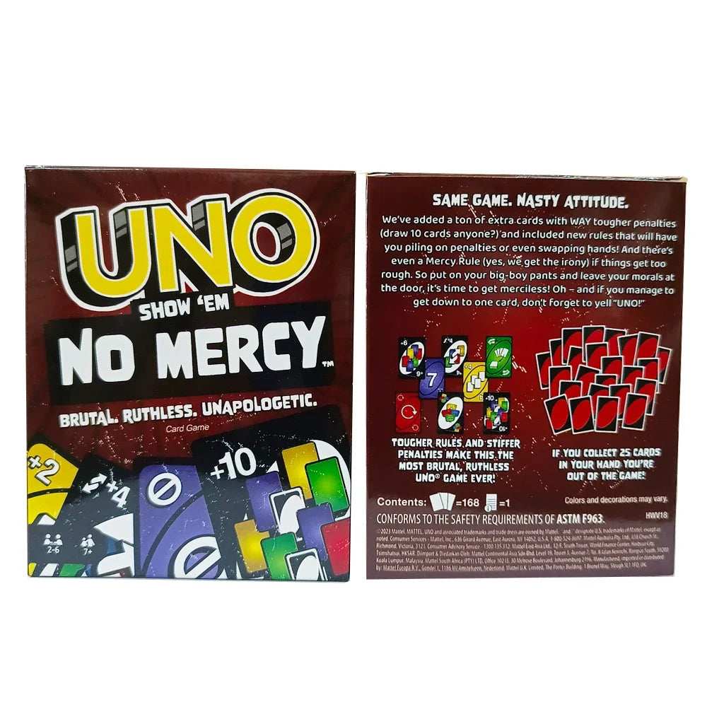 Uno sans pitié jeu jeux de société UNO cartes Table famille fête divertissement UNO jeux carte jouets enfants anniversaire noël