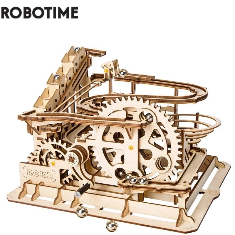 Robotime Rokr 4 tipos de canicas DIY rueda de agua bloques de construcción en miniatura Kits de montaje juguete para regalo para niños adultos Dropship