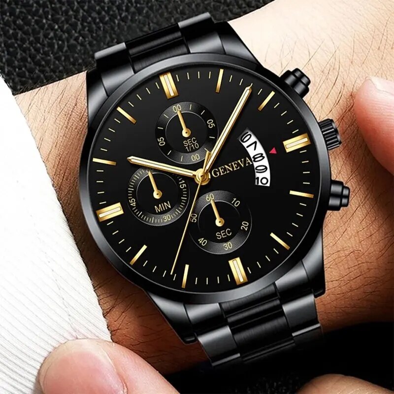 Reloj de pulsera de cuarzo con calendario de lujo de acero inoxidable para hombre a la moda, relojes de negocios para hombre, reloj Montre Homme