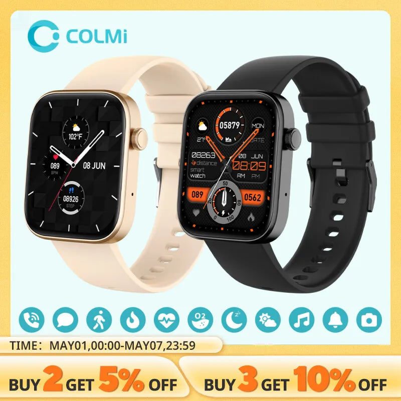 COLMI P71 Voice Calling Smartwatch Men Health Monitoring IP68 Waterproof Smart Notifications Voice Assistant Smart Watch Women