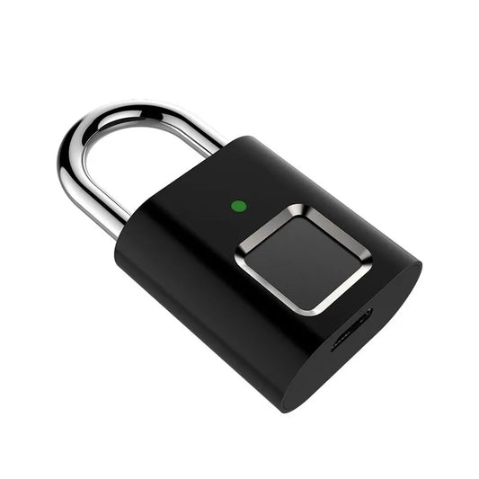 Serrure de porte à cadenas intelligente, déverrouillage en 0,1 seconde, antivol portable, serrure à empreintes digitales L34, serrure à empreinte digitale rechargeable par USB, serrure de tiroir