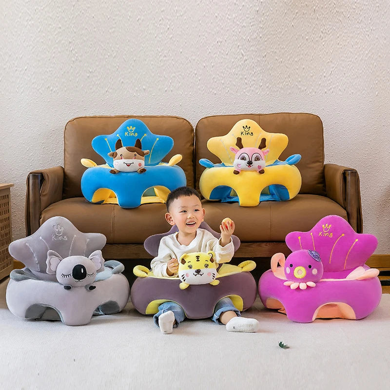 Baby Sofa Support Seat Cover Plush Chair Learn To Sit Comfortable Cartoon Toddler Nest Puff Wash No Stuffing Cradle