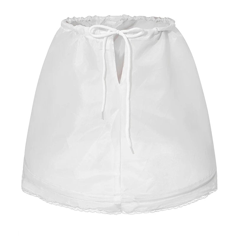 Jupon blanc pour enfants, ligne a, 3 cerceaux, une couche, garniture en dentelle Crinoline, robe de fille à fleurs, sous-jupe, taille élastique, 2023