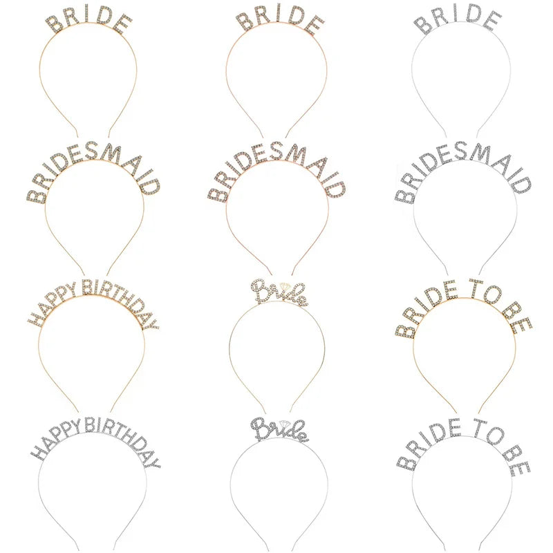 Alphabet hair bands Birthday Bride Masquerade Bridal Headdress Women Alloy Hair Accessories Hair Jewelry Headpiece Headwear Gift