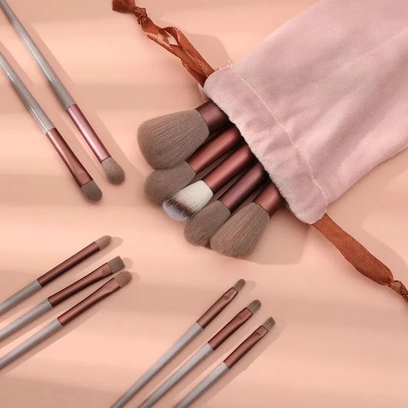 Ensemble de pinceaux de maquillage, 13 pièces, ombre à paupières, fond de teint, cosmétique pour femmes, fard à paupières, Blush, beauté, sac d'outils de maquillage doux