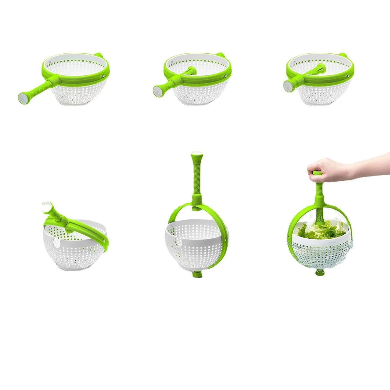 Ensalada Spinner Lavadora de verduras Herramientas y gadgets de cocina Procesadores de alimentos manuales Accesorios de cocina Secador de ensalada Spinner