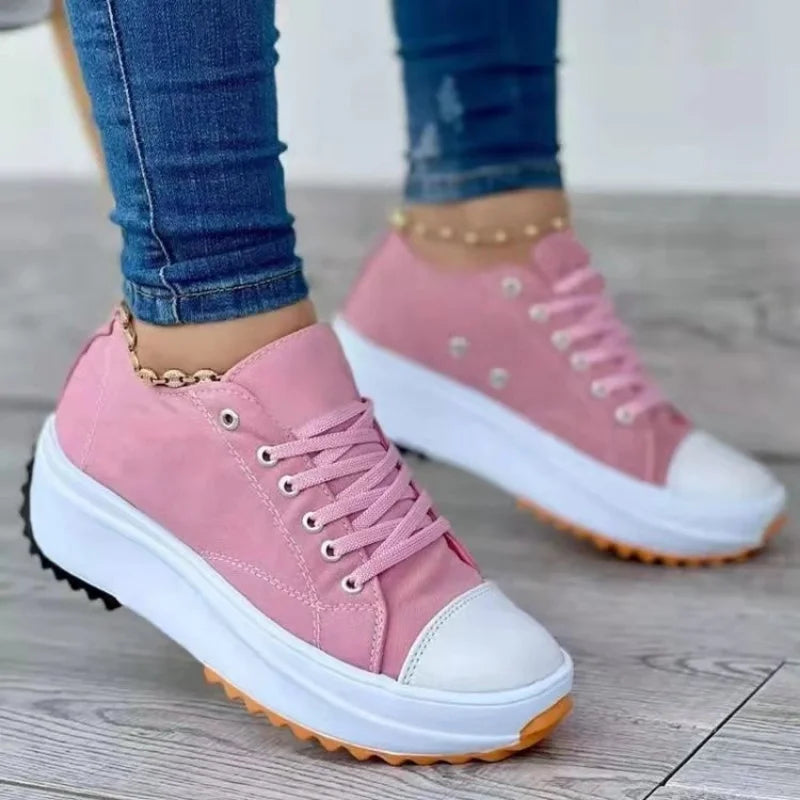 2023 nueva moda de verano zapatos informales para mujer, zapatillas de deporte de talla grande para mujer, zapatos deportivos de plataforma para mujer, zapatos de tenis con cordones, talla 43