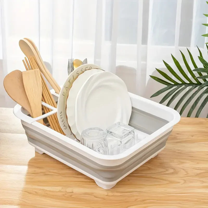 1Pcs Dry Storage Basket, Foldable Utensil Drainer, Portable Kitchen Utensil Drainer Organizer, Suitable for Camping Kitchen Tool