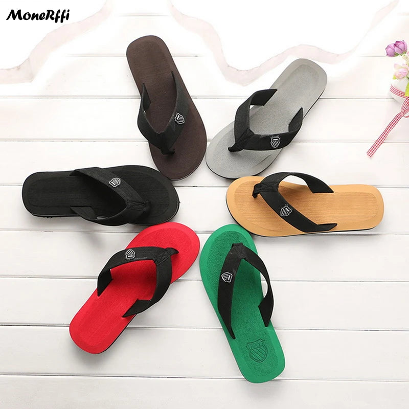 Casual Slippers For Men Flip Flops Beach Sandals Summer Non-Slip Flat Slides Men Slippers Indoor House Shoes Male Slipper Man