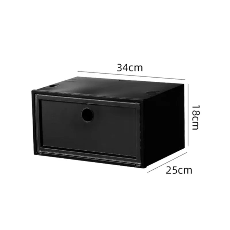 1 unids/set AJ caja de zapatillas de plástico caja de zapatos apilable gabinete caja de almacenamiento alta a prueba de polvo AJ organizadores de zapatos Zapatero