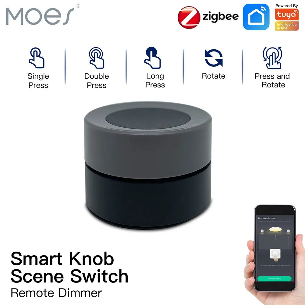 MOES Tuya ZigBee commutateur de bouton intelligent sans fil scène bouton de commutation contrôleur alimenté par batterie scénario d'automatisation application de vie intelligente