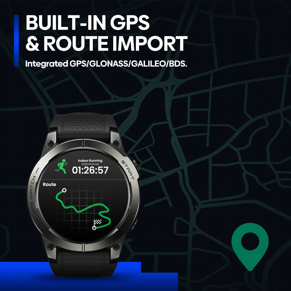 [Estreno mundial 2024] Reloj inteligente Zeblaze Stratos 3 Pro GPS GPS integrado e importación de rutas Pantalla AMOLED Llamadas telefónicas Bluetooth